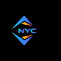 nyc abstract technologie logo ontwerp Aan zwart achtergrond. nyc creatief initialen brief logo concept. vector