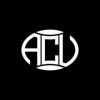 acu abstract monogram cirkel logo ontwerp Aan zwart achtergrond. acu uniek creatief initialen brief logo. vector