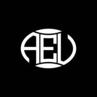 aeu abstract monogram cirkel logo ontwerp Aan zwart achtergrond. aeu uniek creatief initialen brief logo. vector