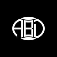 abd abstract monogram cirkel logo ontwerp Aan zwart achtergrond. abd uniek creatief initialen brief logo. vector