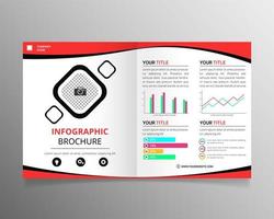 tweevoudige brochure infographic sjabloon met vlakke stijl vector