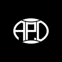 apo abstract monogram cirkel logo ontwerp Aan zwart achtergrond. apo uniek creatief initialen brief logo. vector