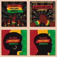 zwart geschiedenis maand sociaal mediasjabloon vector