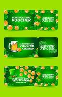 saint patrick's day voucher sjabloonverzameling vector