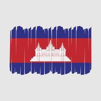 Cambodjaanse vlag penseelstreken vector