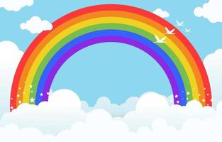 regenboog en wolk achtergrond vector