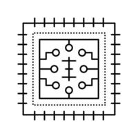 micro chip lijn pictogram vectorillustratie vector
