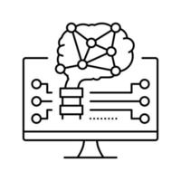 hersenen robot lijn icoon vector illustratie