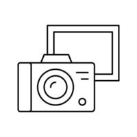 vintage foto camera lijn pictogram vectorillustratie vector