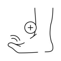 buigende vinger voeten lijn pictogram vectorillustratie vector