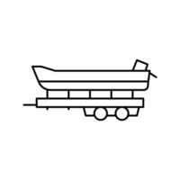 boot vervoer aanhangwagen lijn pictogram vectorillustratie vector