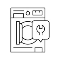 wasmachine machine reparatie lijn pictogram vectorillustratie vector