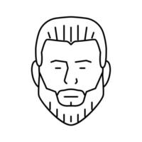 eendenstaart baard haar- stijl lijn icoon vector illustratie