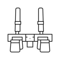 gereedschapstas riem timmerman lijn pictogram vectorillustratie vector