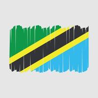 penseelstreken vlag van Tanzania vector