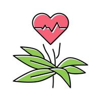 natuurlijke plant voor hartslag fytotherapie kleur pictogram vectorillustratie vector