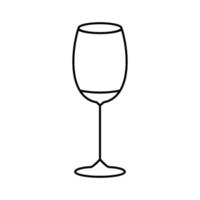 leeg wijn glas lijn icoon vector illustratie
