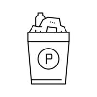 afval plastic lijn pictogram vectorillustratie vector