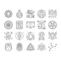 astrologische objecten collectie iconen set vector