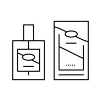 pakket geur fles parfum lijn icoon vector illustratie