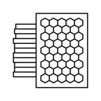 pure wax foundation bijenteelt lijn pictogram vectorillustratie vector