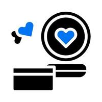 kunstmatig icoon solide blauw zwart stijl Valentijn illustratie vector element en symbool perfect.