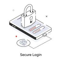 trendy veilige login vector