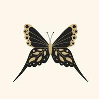 wijnoogst vlinder zwart en goud vector