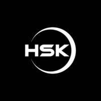 hsk brief logo ontwerp in illustratie. vector logo, schoonschrift ontwerpen voor logo, poster, uitnodiging, enz.