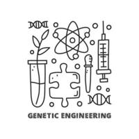 groep van tekening schets genetisch bouwkunde pictogrammen. vector