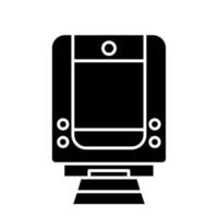 trein lijn icoon geïsoleerd Aan wit achtergrond. zwart vlak dun icoon Aan modern schets stijl. lineair symbool en bewerkbare hartinfarct. gemakkelijk en pixel perfect beroerte vector illustratie. web teken ontwerp