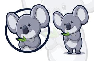 schattig koala Holding eucalyptus bladeren vector