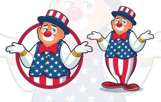 verveeld clown vervelend Amerikaans vlag kleding vector