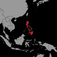speldkaart met de vlag van Filipijnen op wereldkaart. vectorillustratie. vector