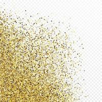 goud schitteren confetti backdrop geïsoleerd. feestelijk structuur met schijnend licht effect. vector illustratie.