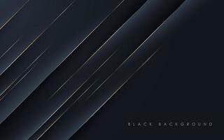 abstract zwart diagonaal streep met gouden lijn schaduw en licht papercut structuur achtergrond. eps10 vector