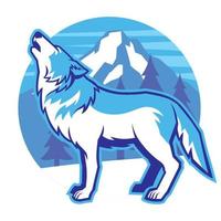 gehuil wolf mascotte logo stijl vector