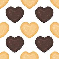 naadloos patroon van koekjes in de vorm van een hart. vector illustratie. tekenfilm stijl. eindeloos structuur