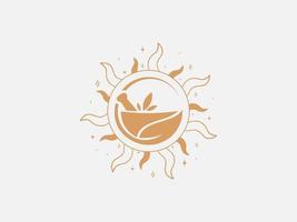 gemakkelijk en natuur Mortier .apotheek concept logo ontwerp vector