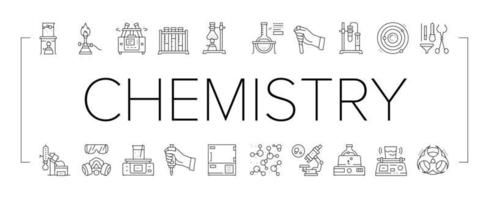 chemie laboratorium collectie iconen set vector illustratie