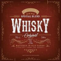 vintage whisky label voor fles vector