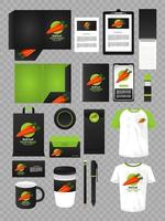 bundel van wortelgroenten mockup-elementen branding vector