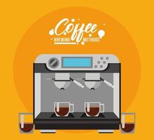 espresso machine koffie zetten methode vector