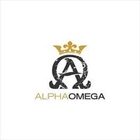 rustiek alpha omega logo ontwerp sjabloon vector