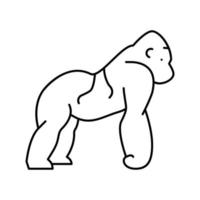 gorilla wild dier lijn pictogram vectorillustratie vector