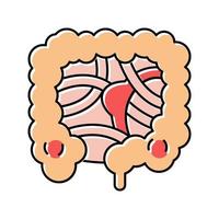 intestinale obstructie ziekte kleur pictogram vectorillustratie vector