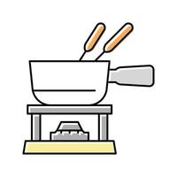 keramische fondue maker kleur pictogram vectorillustratie vector