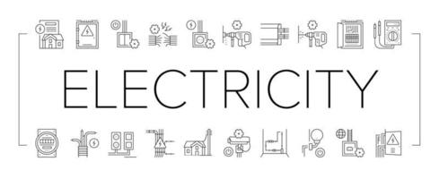 elektrische installatie gereedschap pictogrammen instellen vector