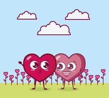 Valentijnsdag ontwerp met hartkarakters vector