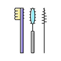 borstels ingesteld voor valse wimpers die kleurpictogram vectorillustratie toepassen vector